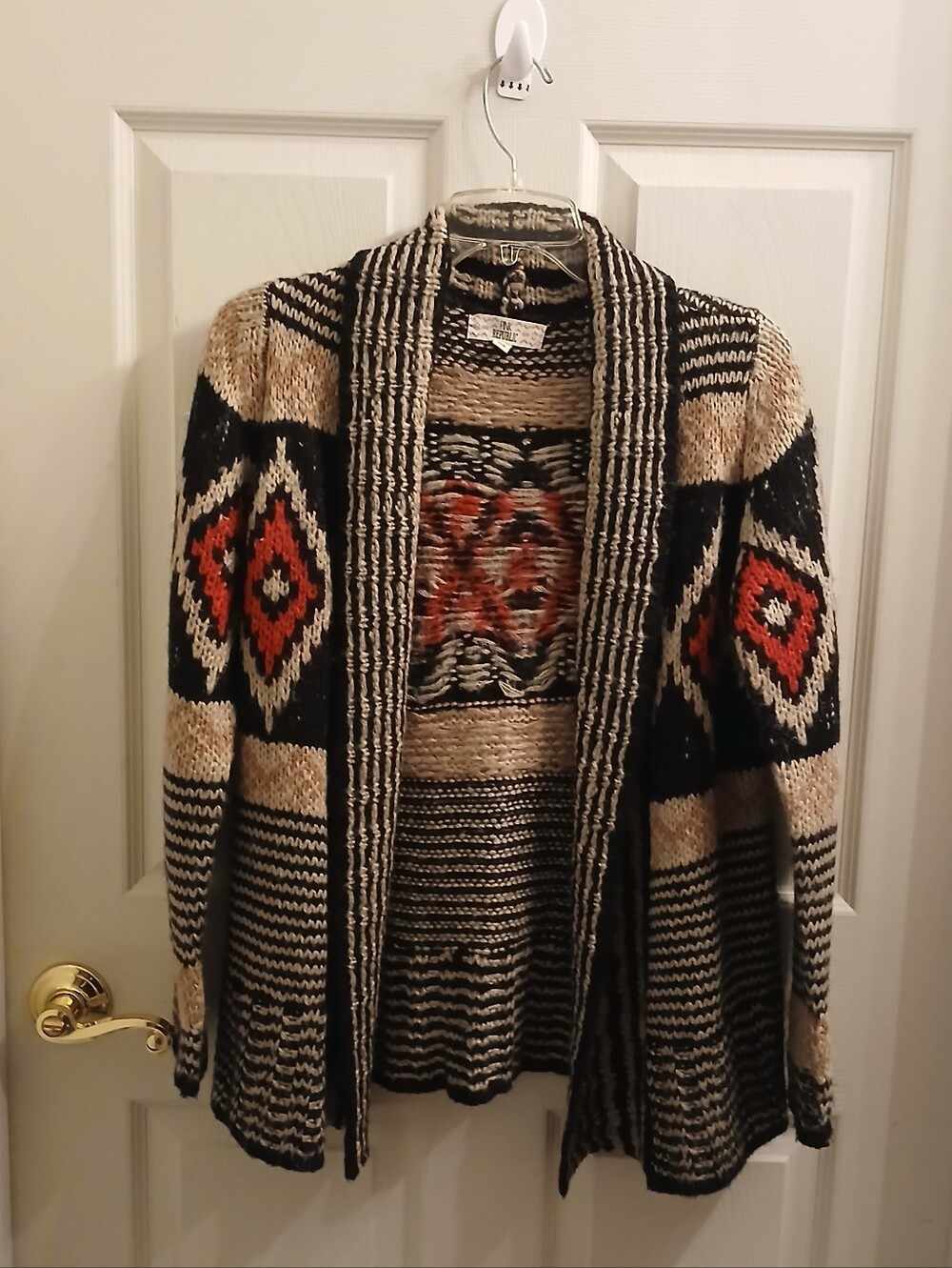 Pink Republic Bulky Knit Open Front Cardigan Women's Size S Boho Southwern